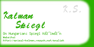 kalman spiegl business card